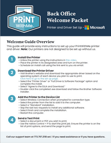 Back Office Welcome Packet