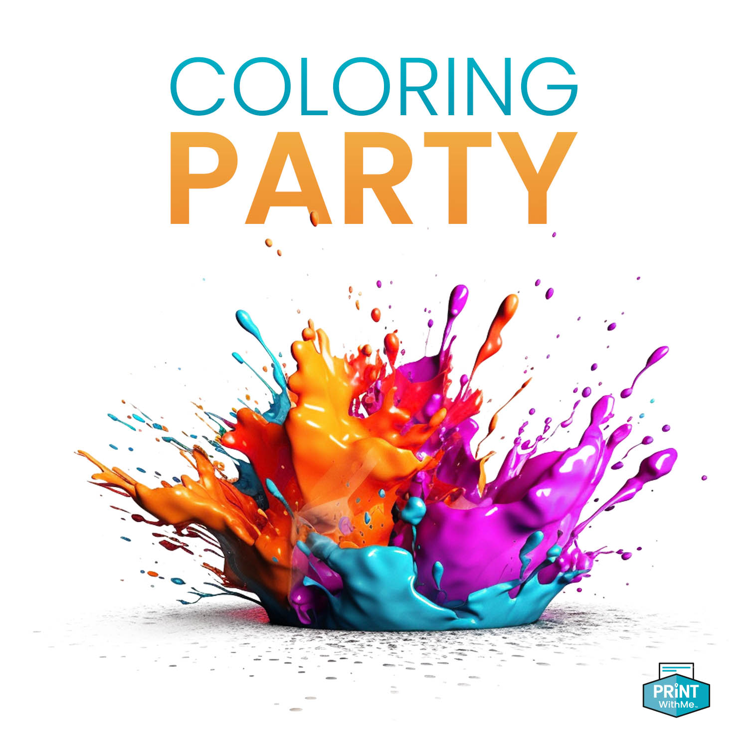 A splash a paint for a coloring party