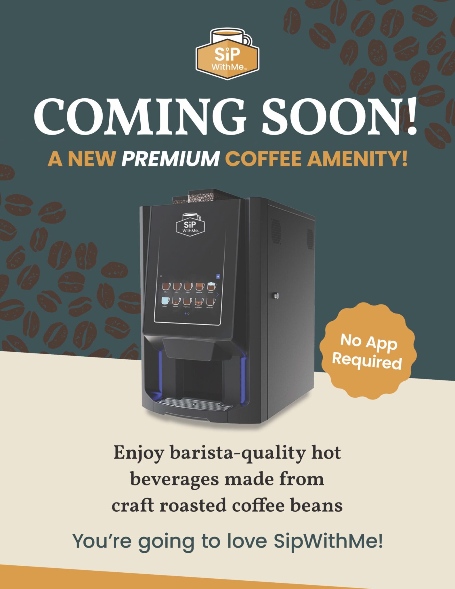 sipwithme signature coffee amenity coming soon flyer