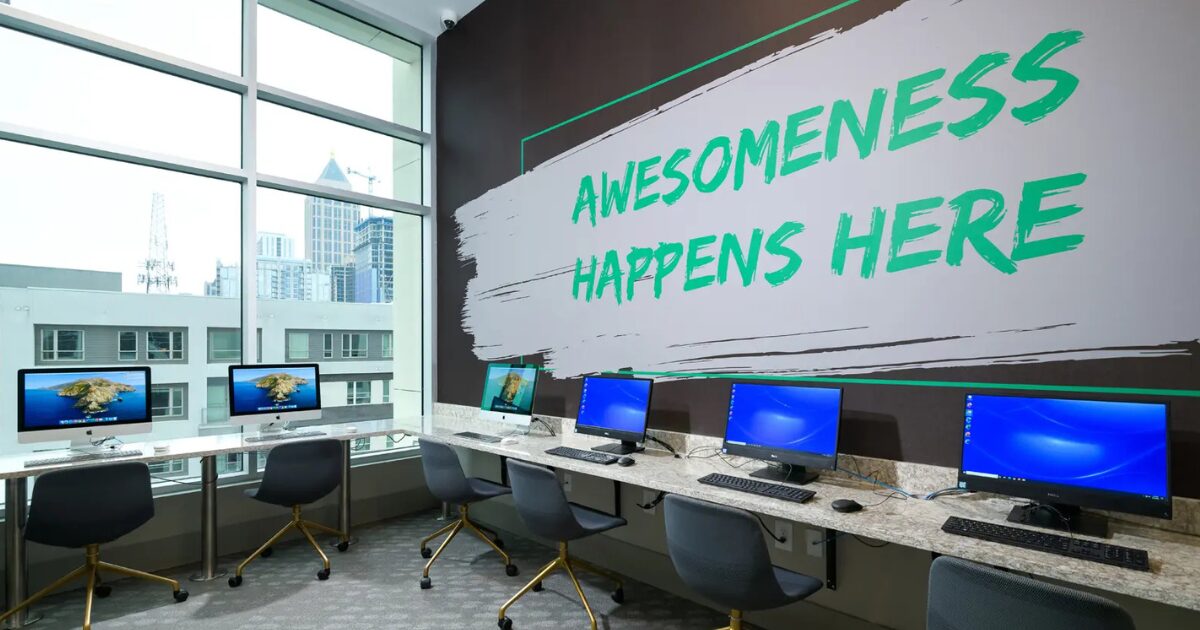the mark atlanta student housing office center with computers