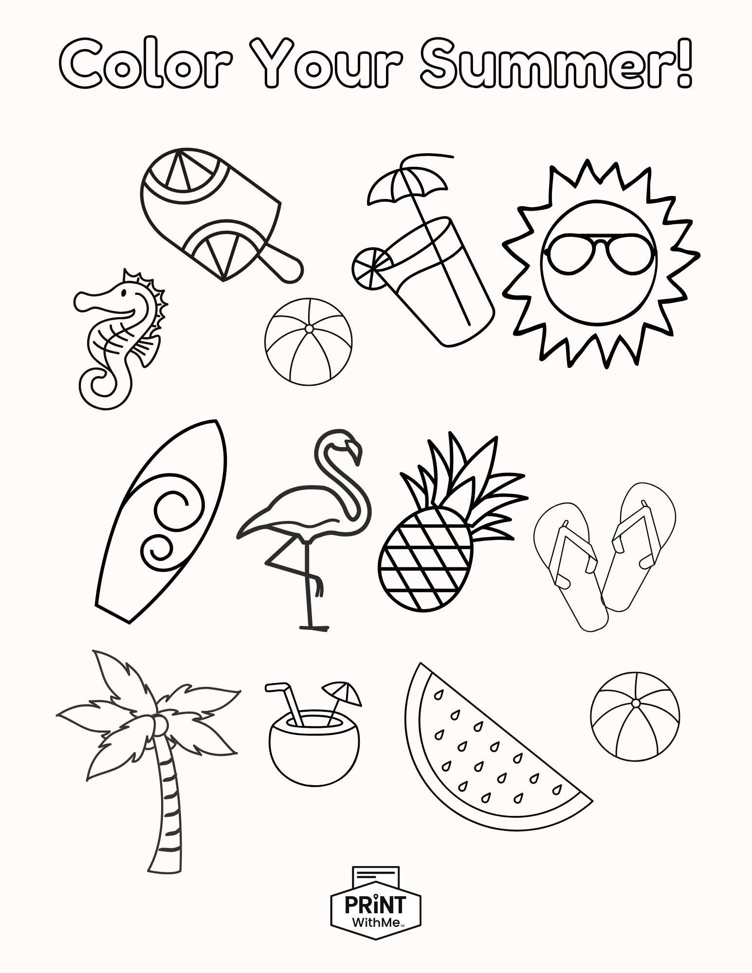 Summer coloring page