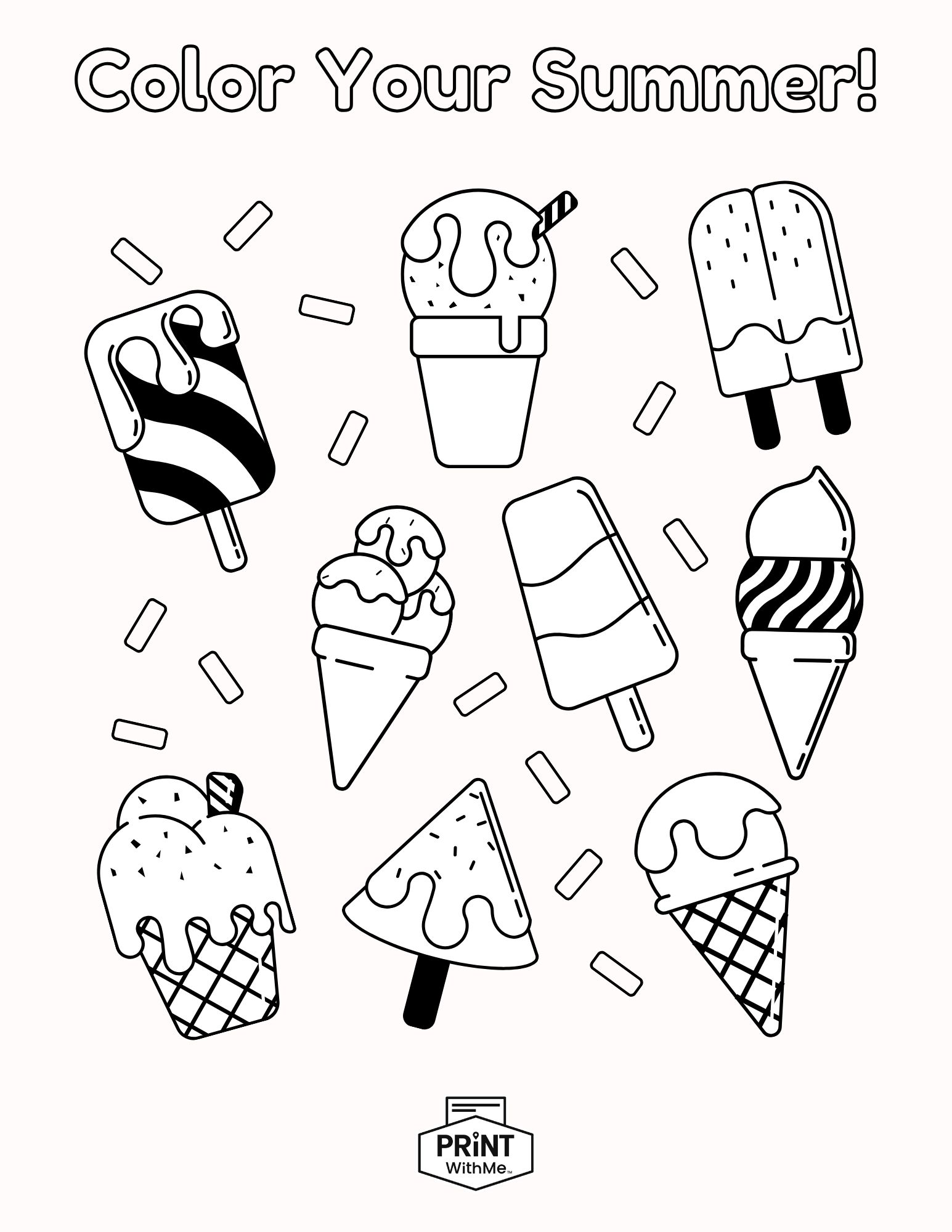 Summer coloring page