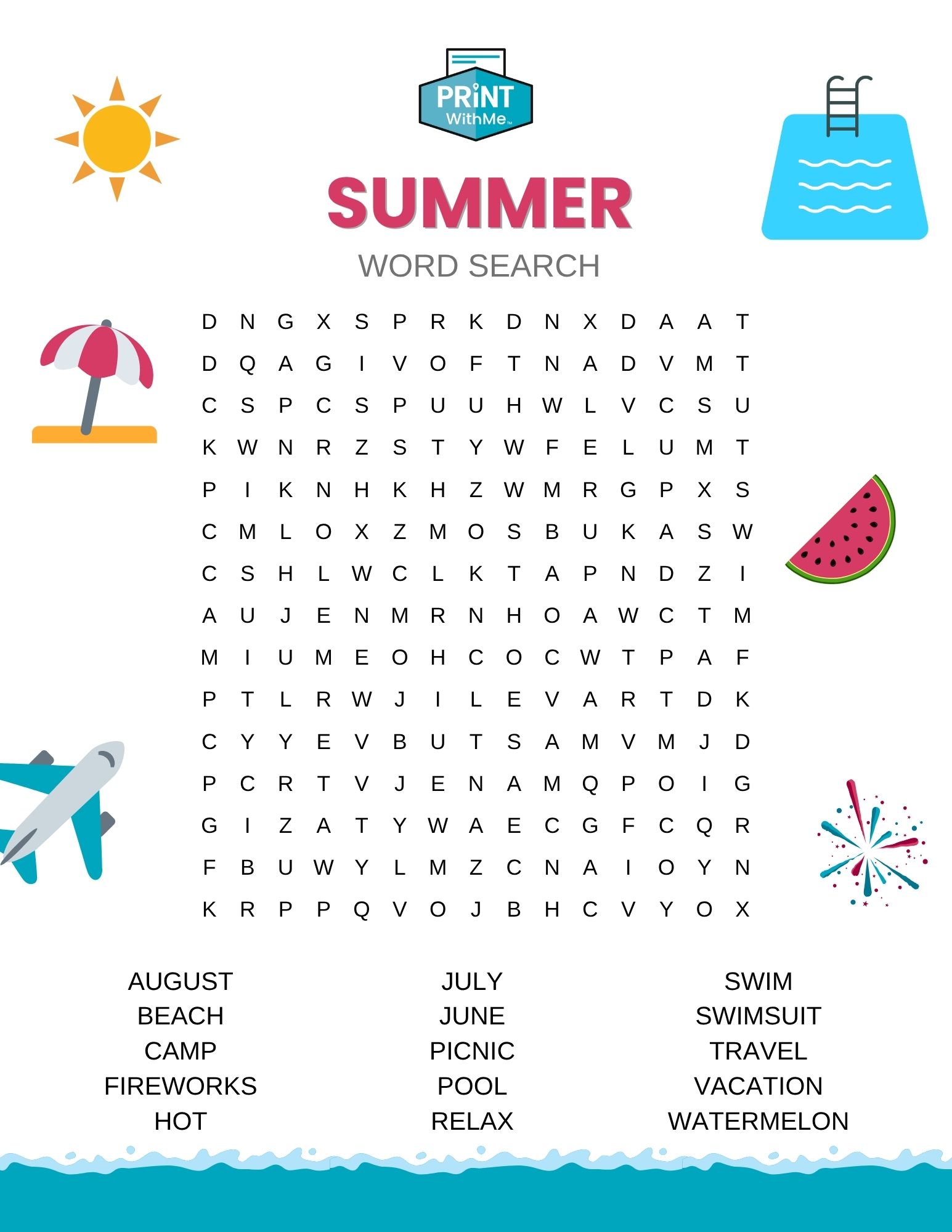 Summer word search