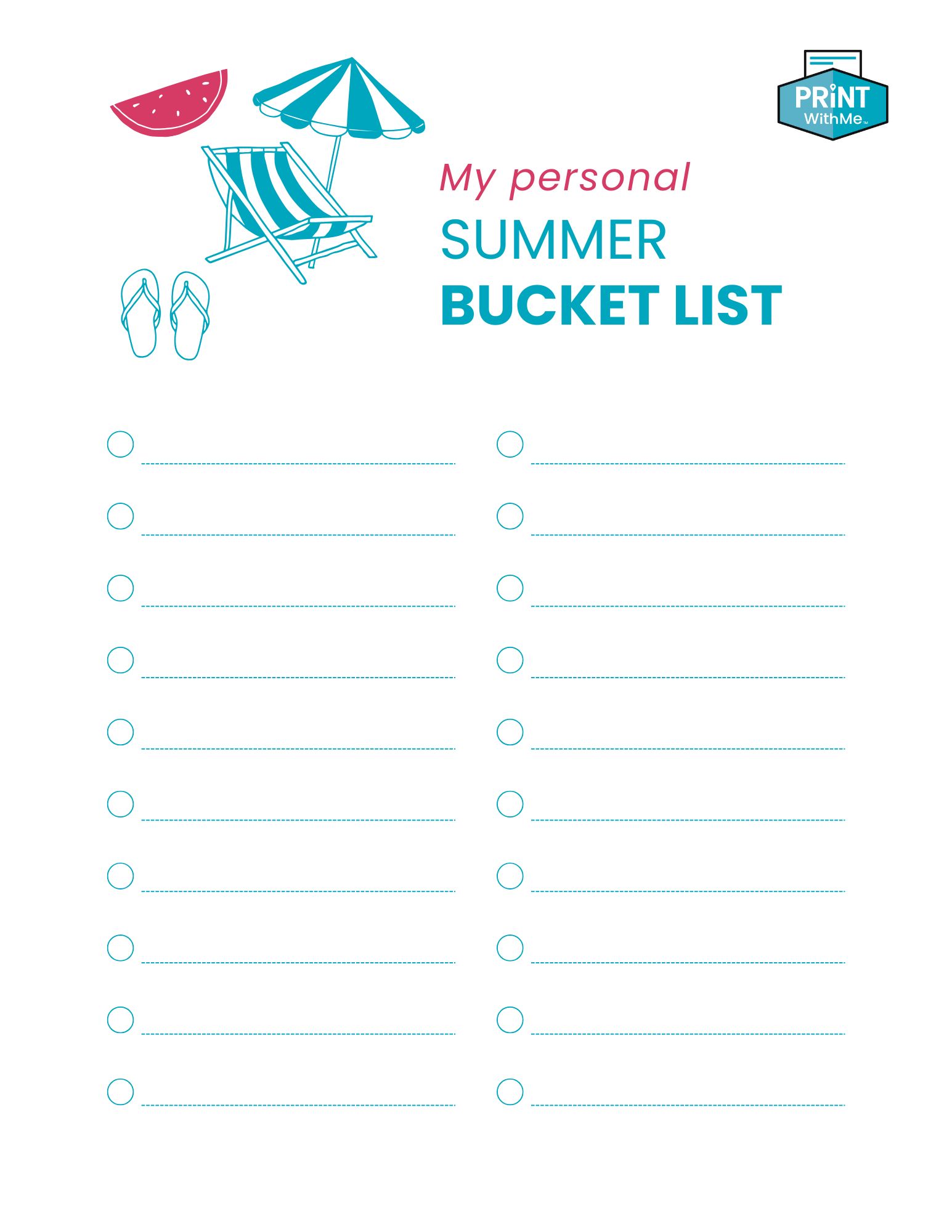 Summer Bucket List