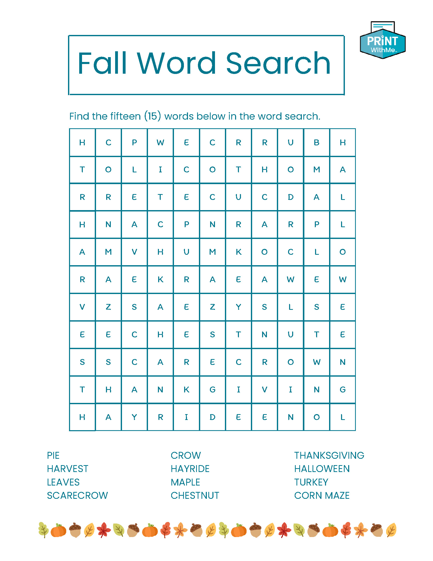 Fall Crossword