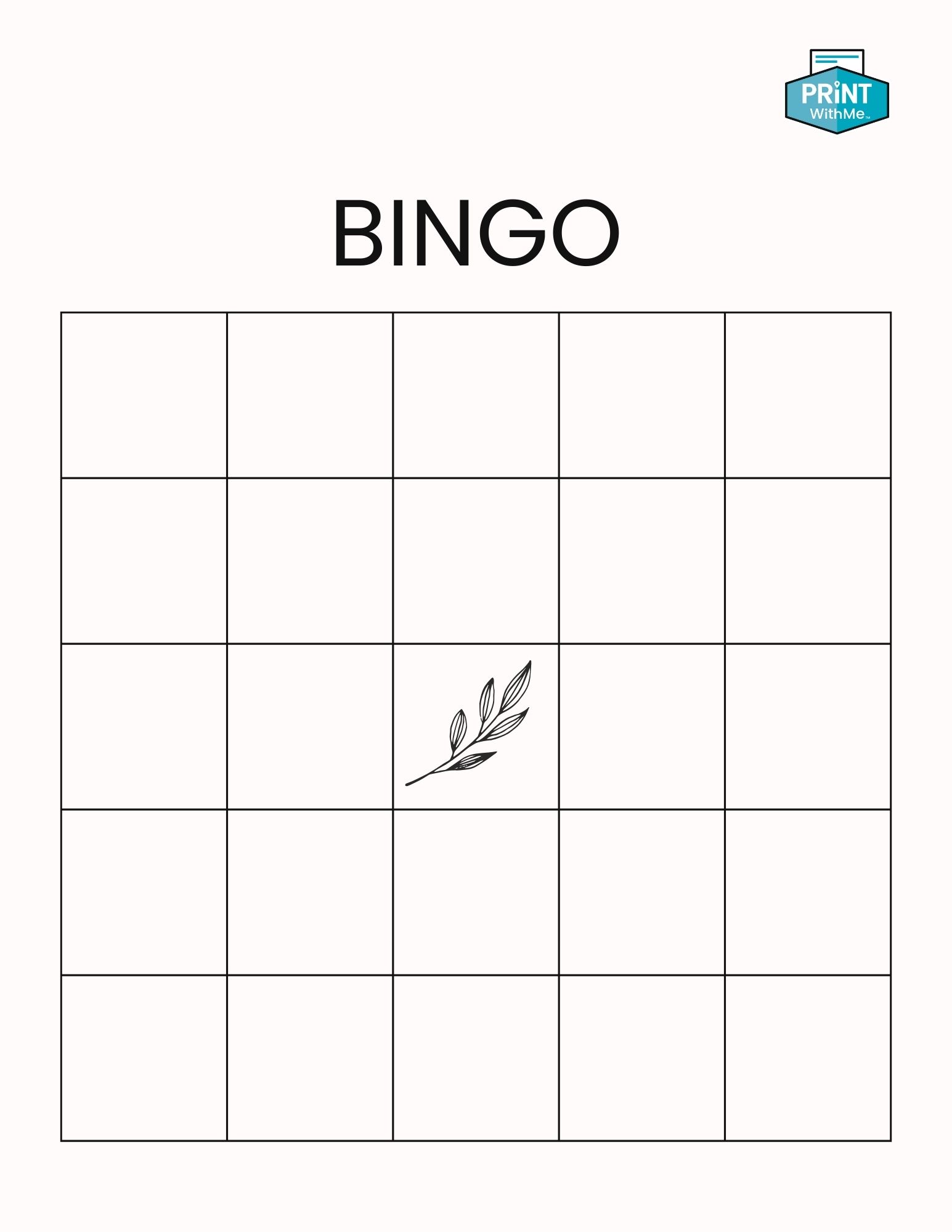 Customizable Bingo Card