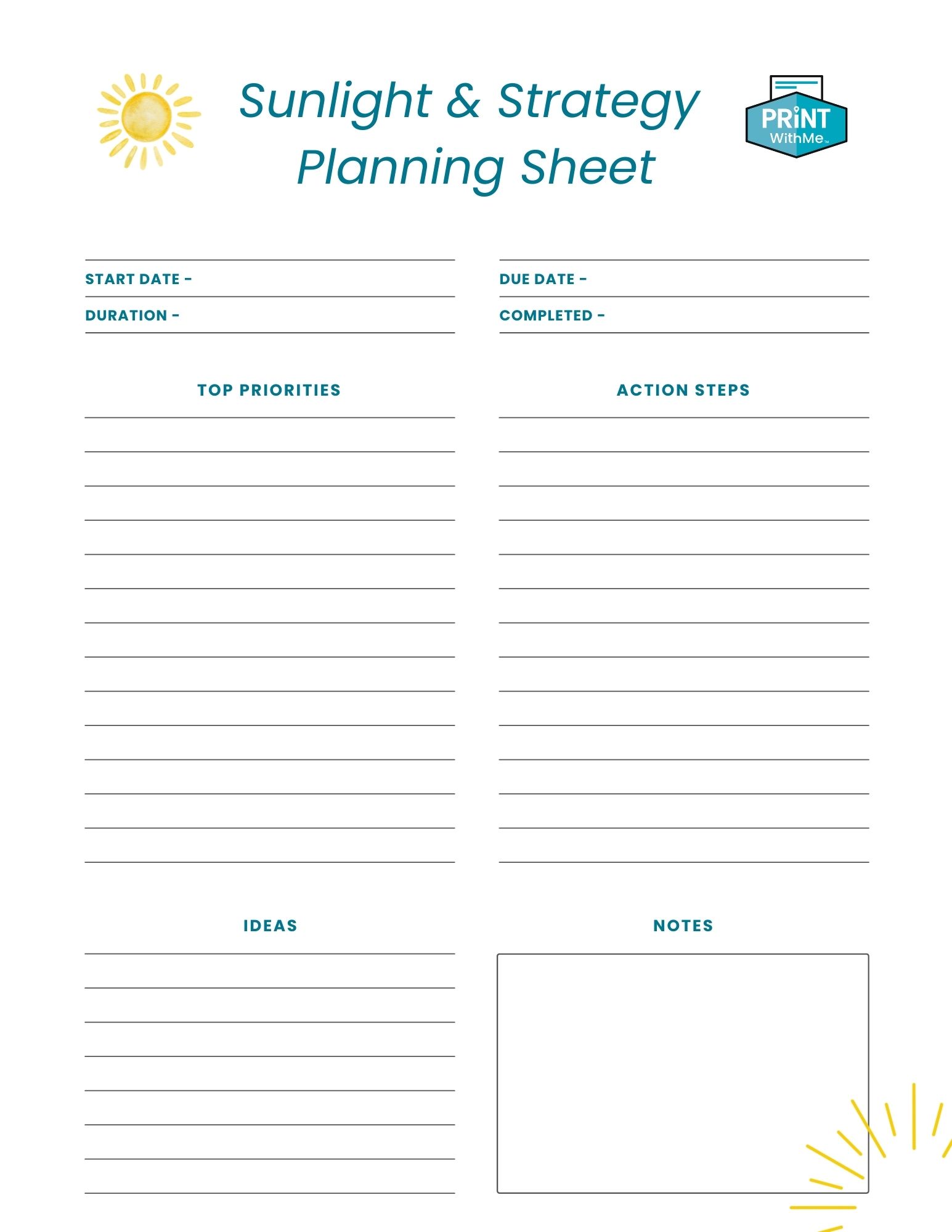 Planning Sheet