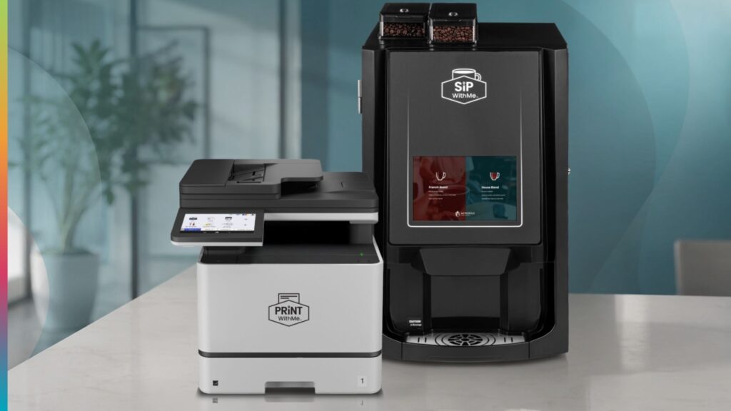 PrintWithMe printer and SipWithMe coffee machine used by leading multifamily property management companies.