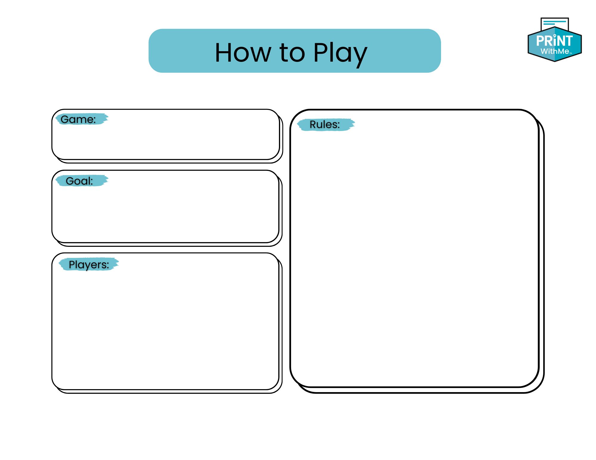 DIY Game Instructions