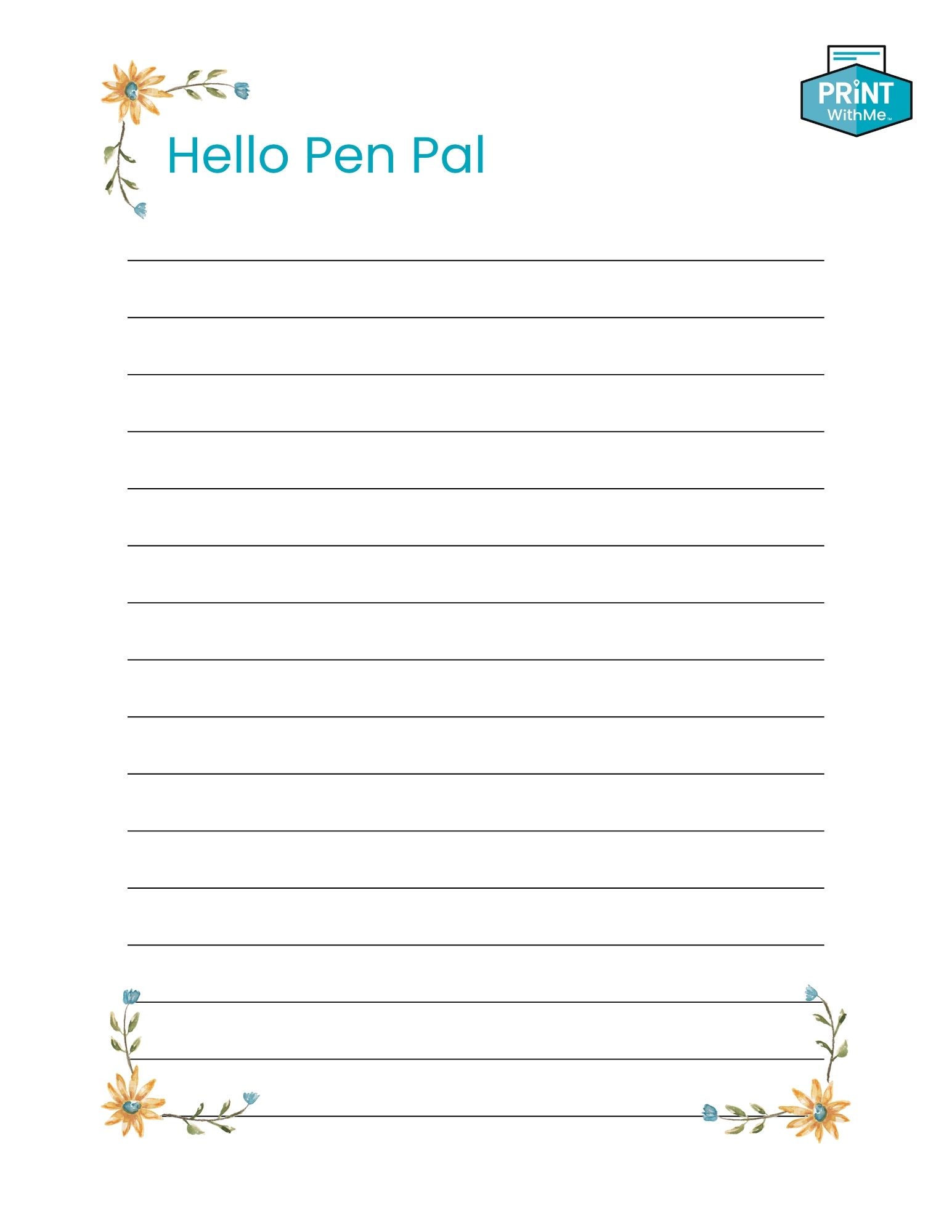 Pen Pal Letter Template