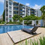Multifamily community with a swimming pool and shared resident amenities
