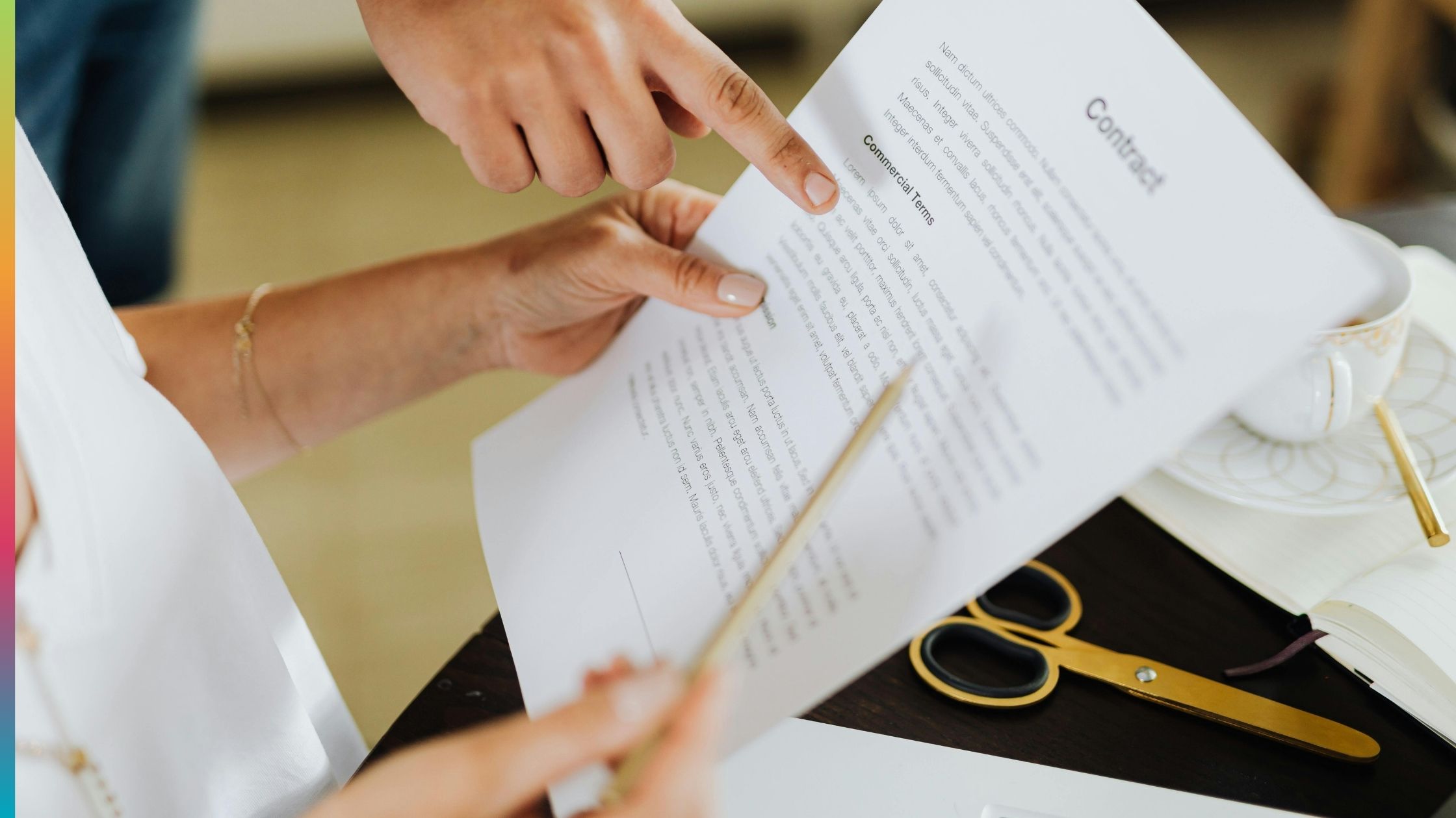 Property manager reviewing the minimum spend and commercial terms in a coffee service contract