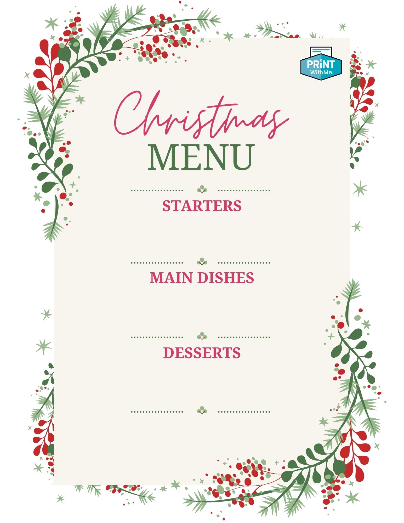 Christmas Menu Template