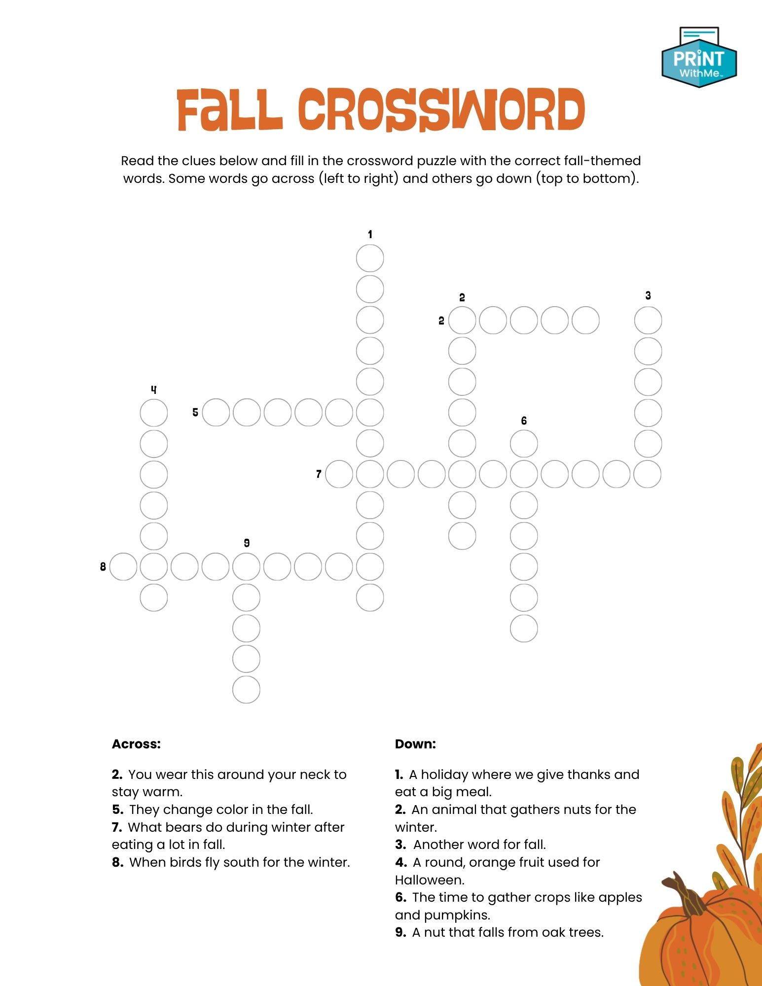 Fall Crossword