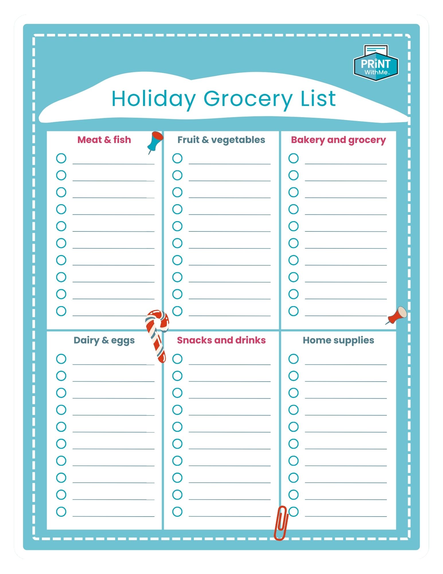 Holiday Grocery List