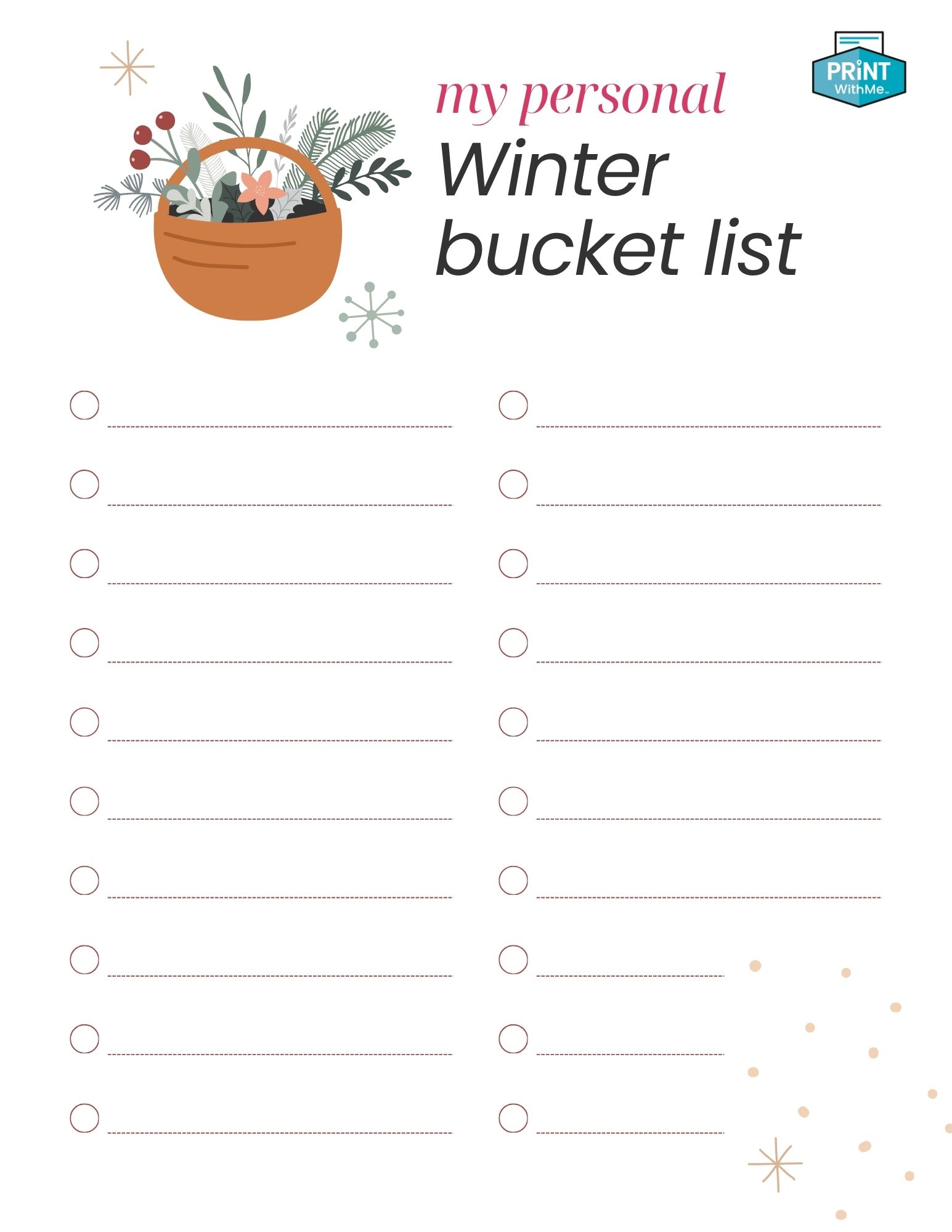 Winter Bucket List